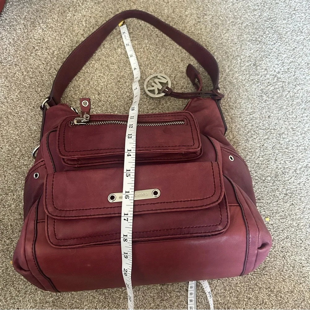 Michael Kors oxblood leather handbag 90’s Y2K